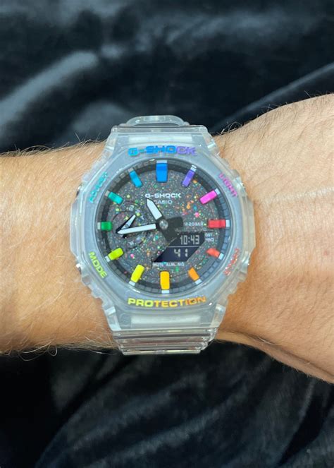 Casio G Shock GA 2100 Custom Jellyfish Rainbow Casioak Mod Etsy