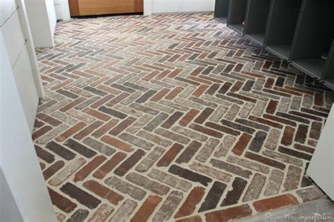 Herringbone Brick Paver Floor Domestic Imperfection