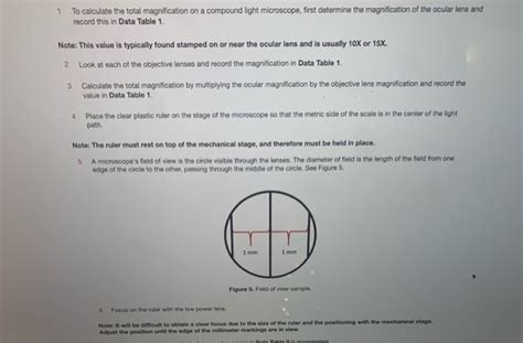 1 To Calculate The Total Magnification On A Compound Chegg