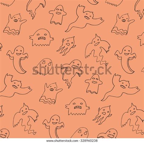 Halloween Ghost Pattern Stock Vector (Royalty Free) 328960238