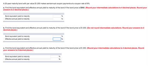 Solved A 20 Year Maturity Bond With Par Value 1000 Makes