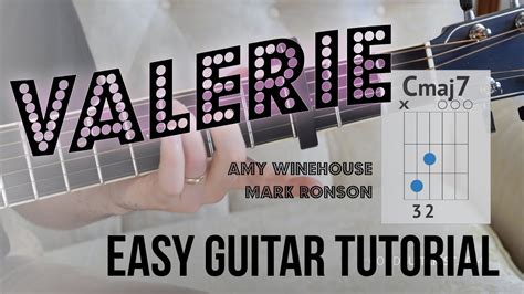 Valerie Super Easy Guitar Tutorial Amy Winehousemark Ronson