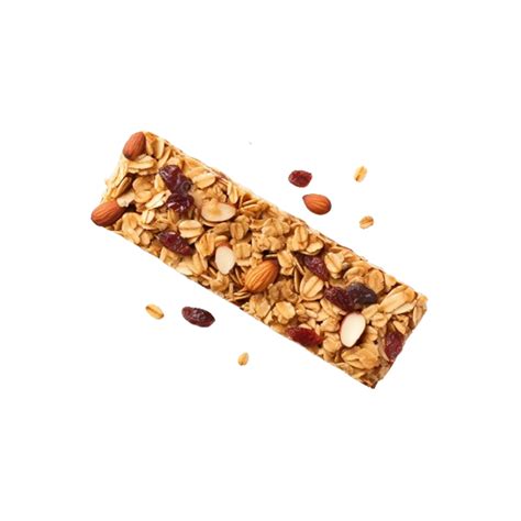 Single Granola Bar Top View Isolated On White Transparent Background