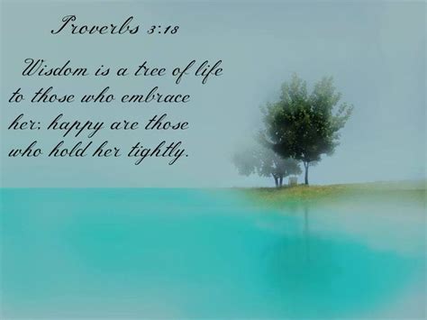 Proverbs 3:18 Wisdom is a tree of life to those who embrace her; happy ...