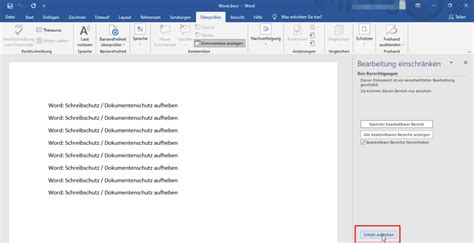 Word Schreibschutz Dokumentenschutz Aufheben Nerdcore