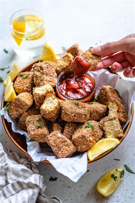 Tofu Nuggets Vegan Chicken Nuggets Crispy And Baked Two Spoons