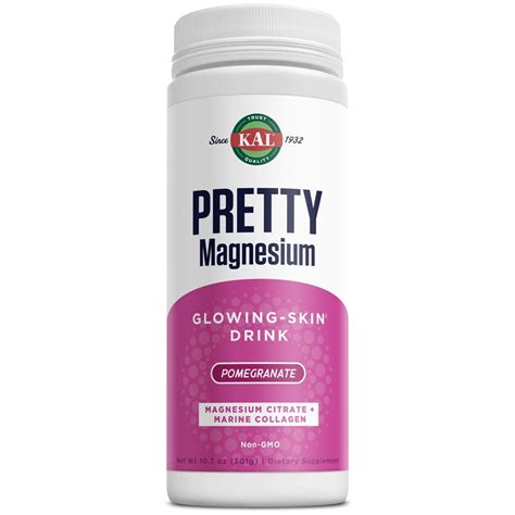 Kal Pretty Magnesium Glowing Skin Drink Mg Mag Citrate Marine