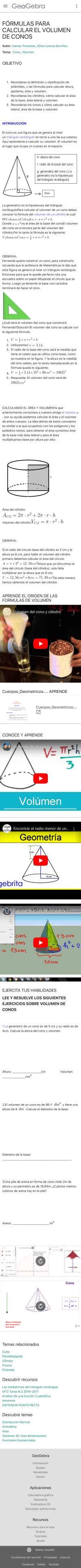 Fórmulas De Matemáticas De áreas Y Volúmenes Apuntes De Matemáticas Aplicadas Docsity