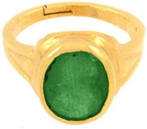 Ceylonmine Panna Gold Plated Ring Natural Original Gemstone Panna