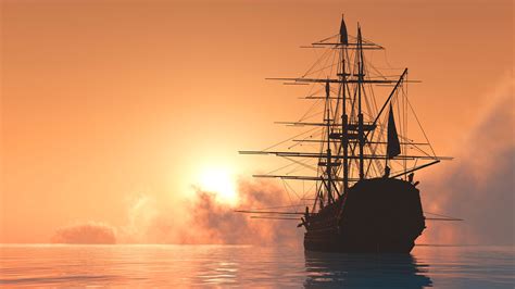 Ship Sunset Wallpapers K Hd Ship Sunset Backgrounds On Wallpaperbat