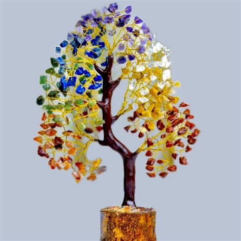 Golden Copper 7 Chakra Crystal Gemstone Life Tree Gomati Chakra N