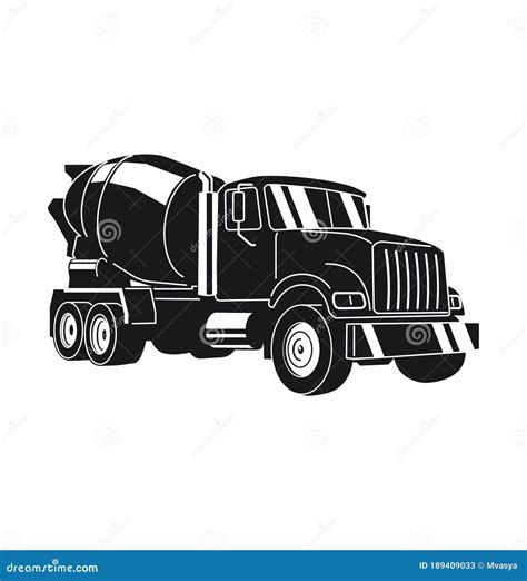 Concrete Mixer Truck Vector Illustration Stock Vector Illustration