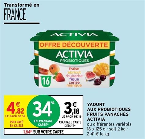 Promo Yaourt aux probiotiques fruits panachés ACTIVIA chez Intermarché