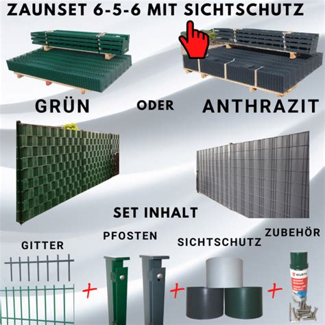 Zaun Set Premium Mit Sichtschutz Mm Premium Zaun Set