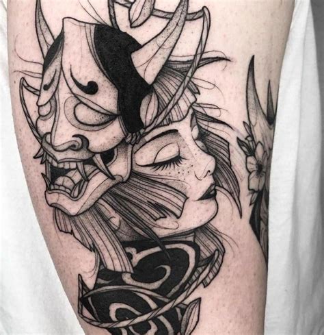 250+ Hannya Mask Tattoo Designs With Meaning (2020) Japanese Oni Demon ...