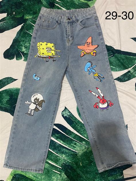 Spongebob pants, Women's Fashion, Bottoms, Jeans on Carousell