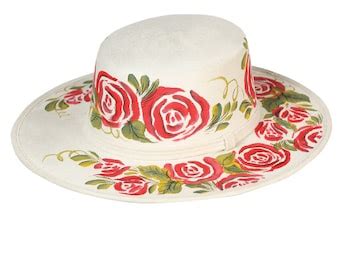 Hand Painted Artisanal Fedora Hat Sombrero Pintado A Mano Etsy