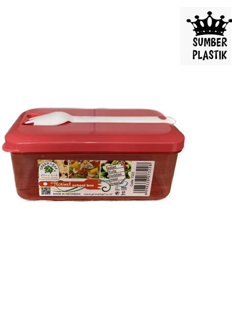 Jual Kotak Makan Green Leaf Lunch Box Bekal Dengan Sendok Set