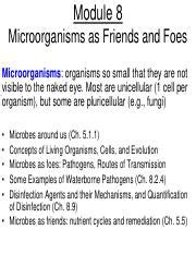 Module Microorganisms As Friends And Foes Presented Pdf