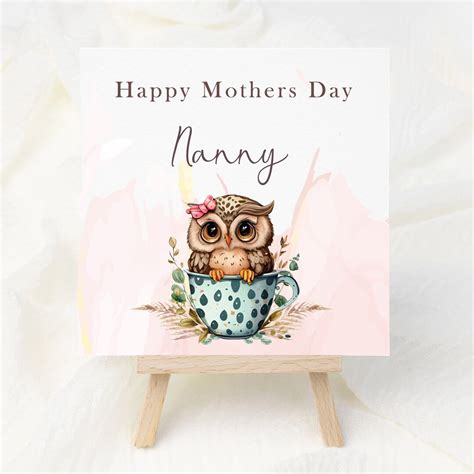 Nanny Mothers Day Card For Nanna For Grandma For Granny For Mum Wise Owl Card Happy Mother