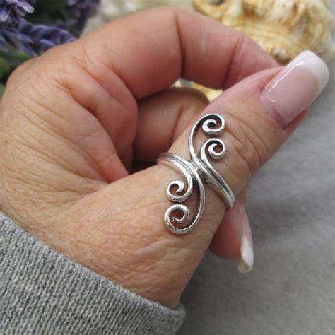 Long Silver Ring Etsy