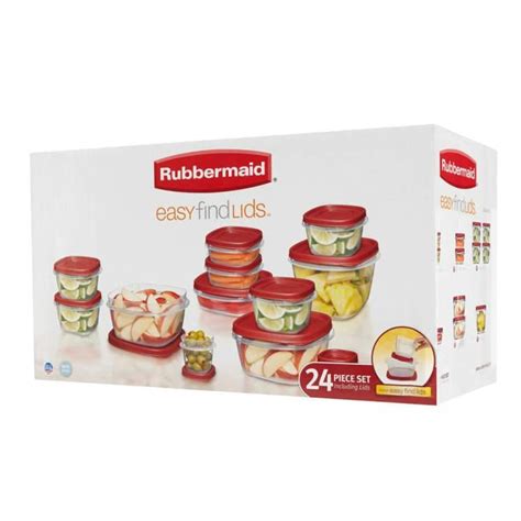 Rubbermaid 24 Pc Food Storage Containers W Easy Find Lids By