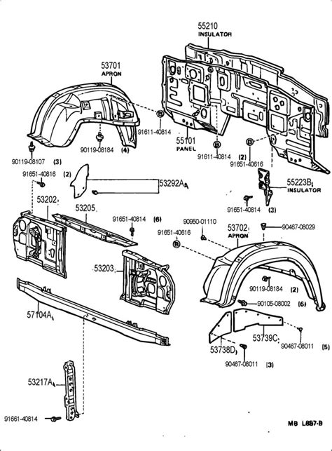 TOYOTA LAND CRUISER FRONT FENDER APRON DASH PANEL