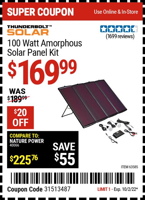 Thunderbolt Magnum Solar Watt Solar Panel Kit For Harbor