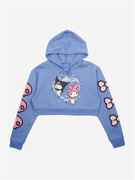 Sanrio Kuromi And My Melody Cropped Hoodie Hoodies Cropped Hoodie