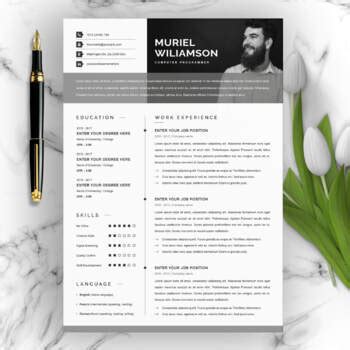 Cv Template Ms Word Cover Letter By Resumeinventor Tpt