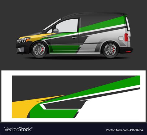 Vehicle vinyl wrap sports car adventure Royalty Free Vector