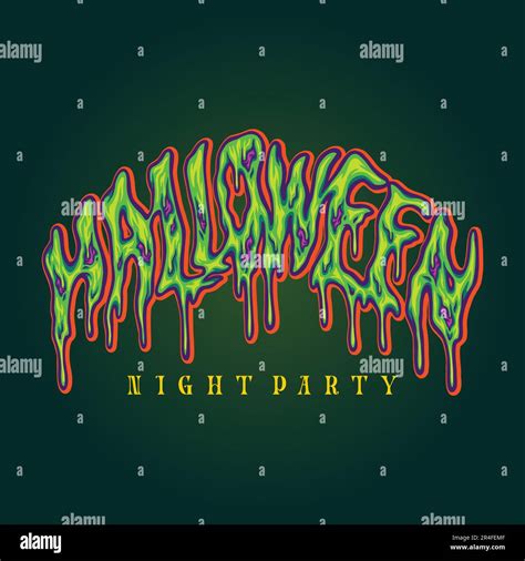 Halloween Typeface Horror Bloody Effect Letter Illustrations Vector