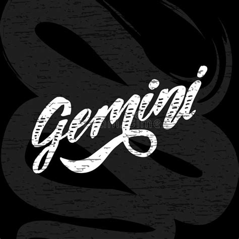 Gemini Lettering Calligraphy Brush Text Horoscope Zodiac Sign Stock