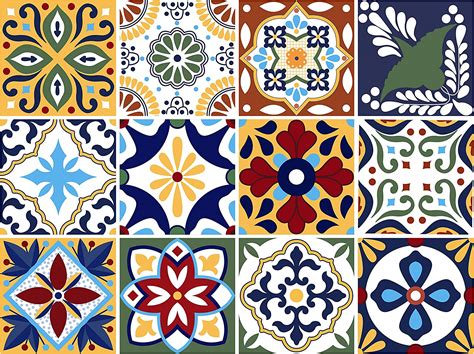 Talavera Juego de calcomanías decorativas para azulejos de 12