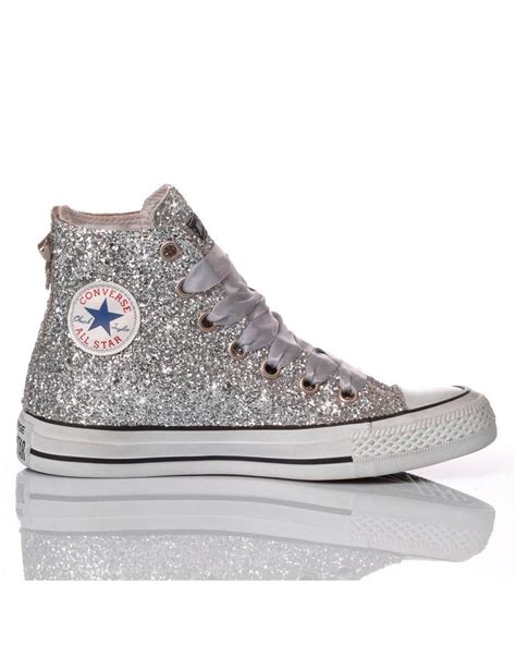 Converse Women's Fullsilver129 Silver Glitter Hi Top Sneakers in ...