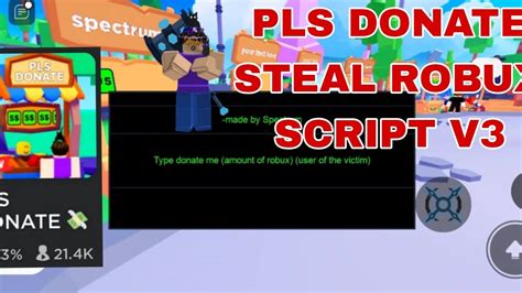 New Pls Donate Steal Robux Script V3 Roblox Fe Youtube