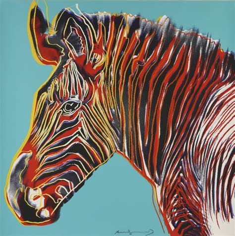 S Rigraphie De Andy Warhol Grevys Zebra Fs Ii Sur Amorosart