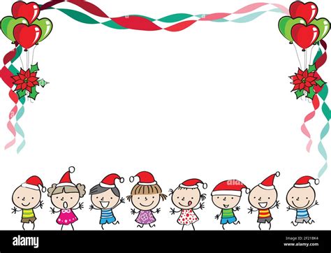 Vector Cartoon Merry Christmas Kids Background Stock Vector Image And Art