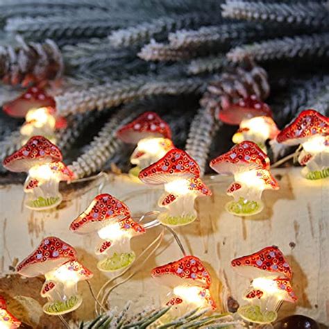 Onemore Mushroom Fairy String Lights 10ft 30 Led Battery Operated