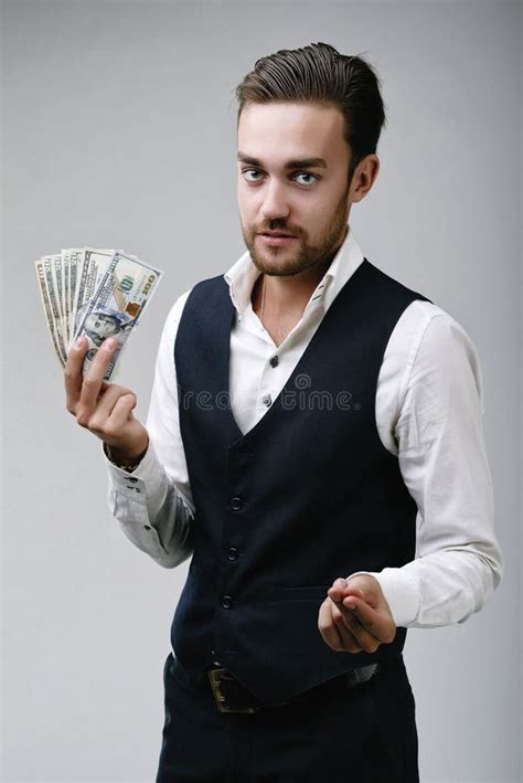 Business Man Holding Money Stock Photo Image Of Bills 66422220