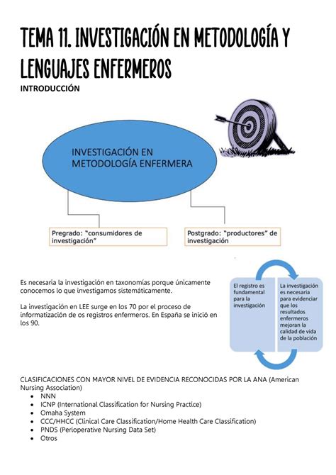 TEMA 11 INVESTIGACIÓN EN METODOLOGÍA ENFERMERA Y EN LENGUAJES