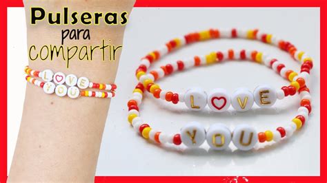 PULSERA FÁCIL de Nylon Elástico para PAREJAS con letras Ideas San