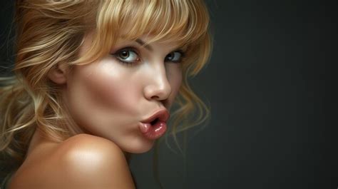 Premium Photo Playful Blonde Woman Making A Surprise Expression