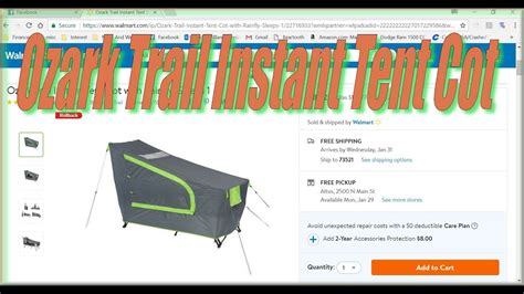 Ozark Trail Instant Tent Cot Review Youtube