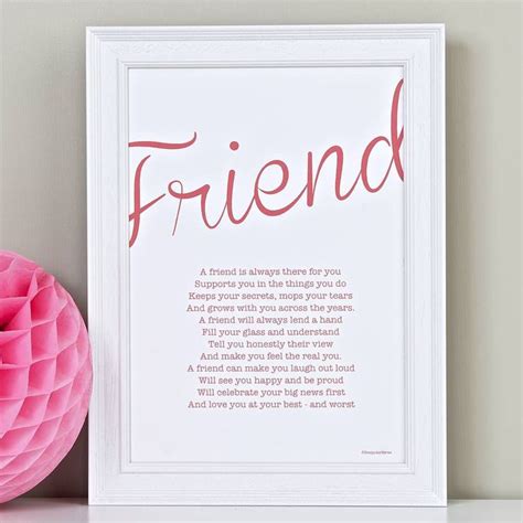 Friendship Poem Print From Friendship Poems