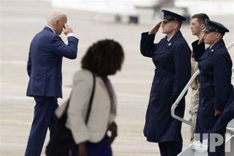 Photo Us President Joe Biden Boards Air Force One At Joint Base