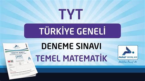 T Rk Ye Genel Deneme Sinavi Tyt Temel Matemat K Youtube