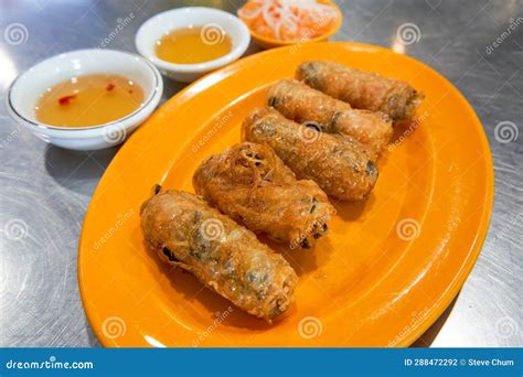 A Delicious Crispy Vietnamese Fried Spring Roll Stock Photo Image Of