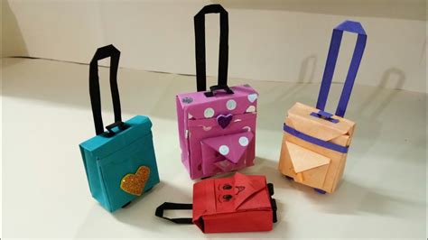 Diy Paper Mini Trolley Luggage Bag How To Make Paper Trolley Easy