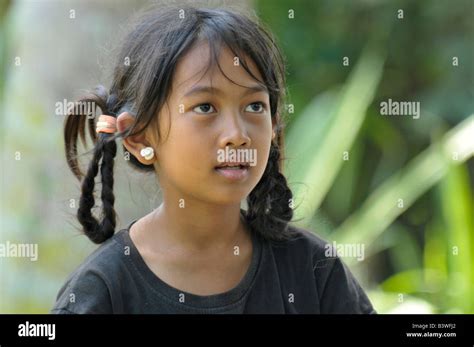 Young Balinese Girl At Village Cremation Gianyar Bali Indonesia